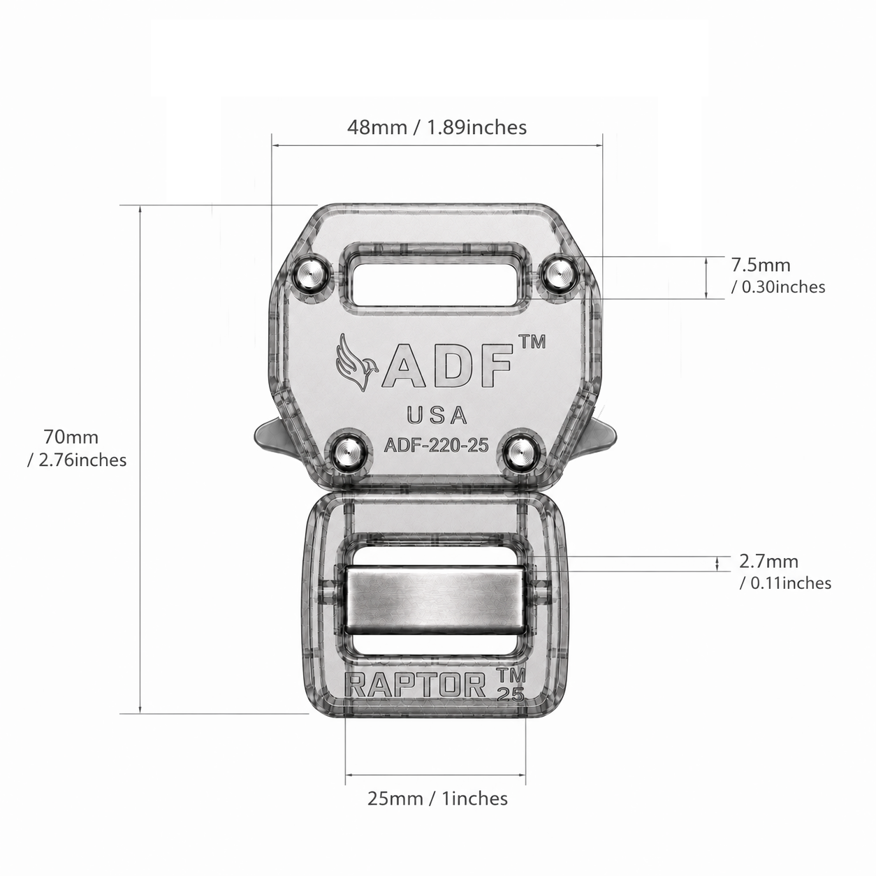 Fusion Raptor Buckle AD-220-25-FLG RAPTOR™ 1.0